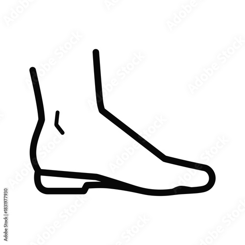 Human foot outline graphic icon for health and medical designs