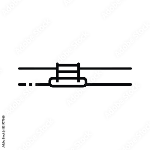 Electronic resistor diagram element simple black line icon design