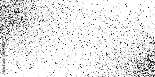 Dirty or dust film grain speck grit grunge overlay on white background grain noise particles Speckle grain dot white paper noise texture with distress effect vector illustration pattern