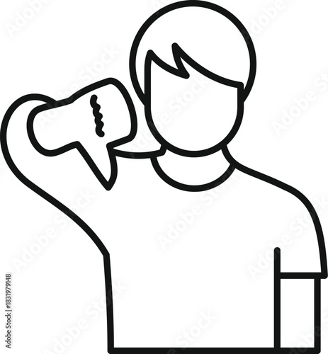 Person showing a dislike gesture, representing negative feedback or rejection