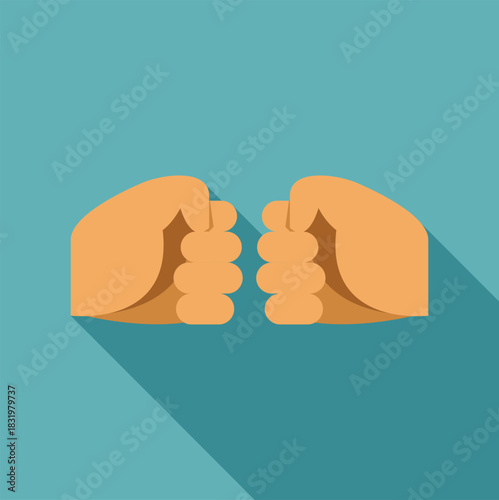 Two clenched fists facing each other with long shadows, symbolizing power and resistance