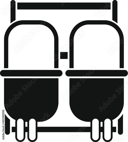 Ski lift chairlift icon representing winter sport, mountain transport, and alpine recreation