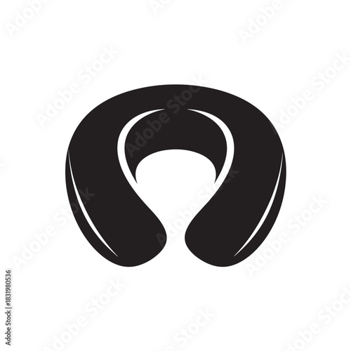 Neck Pillow Icon in Simple Modern Design with Black Color on White Background for Travel Accessories