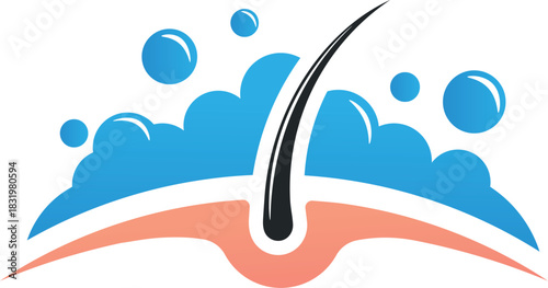 Hair Follicle Cleaning Logo - Dermatology and Scalp Care Icon