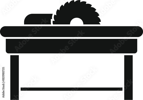 Table saw outlining a cutting machine used for carpentry and construction