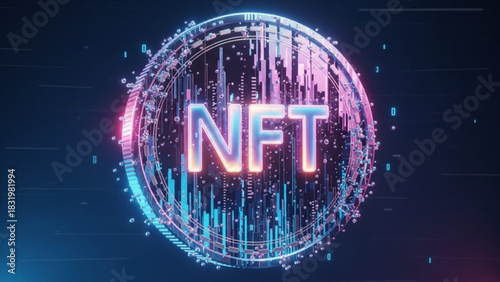Nft digital art collectible token blockchain technology crypto currency future investment innovation 3d