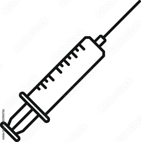 Syringe with needle containing medicine for healthcare and immunization on white background