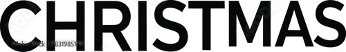 Bold Black Christmas Text in Uppercase on White Background lettering holiday