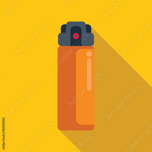 Pepper spray canister representing personal safety and protection with long shadow
