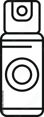 Line art icon illustrating a generic spray can or aerosol bottle