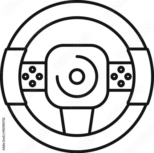 Gaming steering wheel controller with buttons for simulation racing