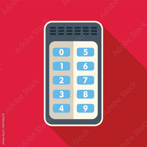 Security keypad with numbers and speakers for door entry control