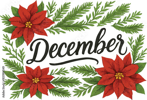 December Poinsettia Wreath