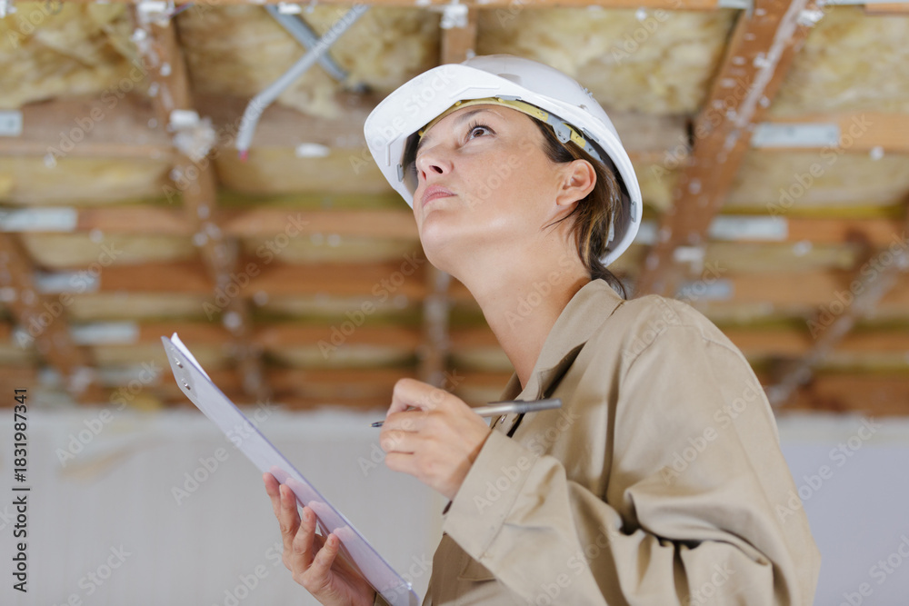 Naklejka premium female inspector in residential property