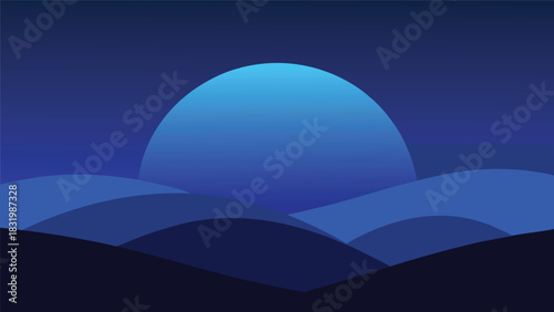 Deep midnight blue to indigo smooth gradient background for banners and advertisements