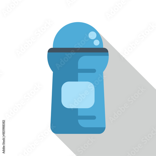 Blue roll on deodorant bottle for personal hygiene, showing antiperspirant cosmetic product