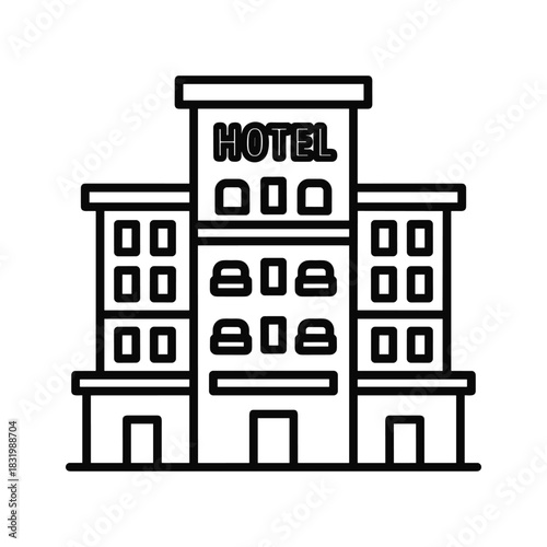 Hotel Building Outline Icon