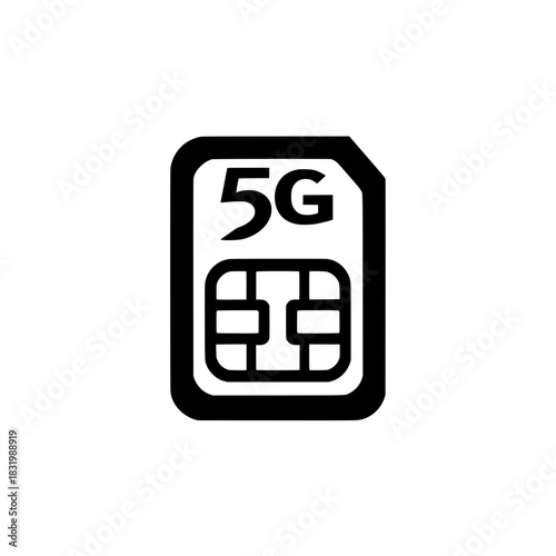 5G SIM Card Icon - Symbol of Fifth Generation High-Speed Wireless Connection