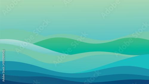 Soft blue green aquatic airy gradient banner with subtle color variations and smooth transitions