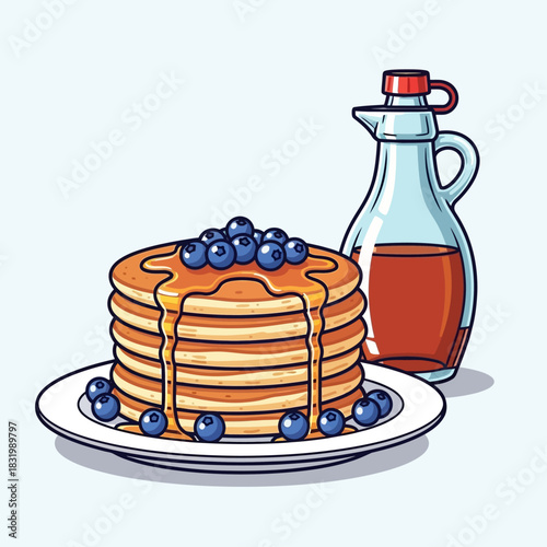 pancakes with honey and berries