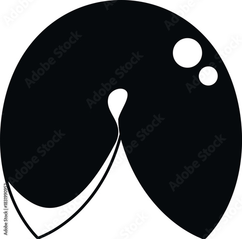 Fortune cookie icon representing luck, prediction and chinese culture