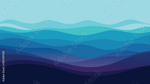 Serene ocean teal and navy gradient blend for banners and advertisements