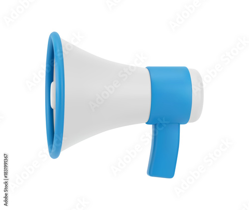 Megaphone announcement and advertisement, isolated icon of horn side view. Vector item for ads for shops and stores. Handheld device to make announcement. Outdoor meetings sound systems