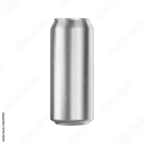 Alcoholic drink, isolated aluminum can of beer or soda. Vector in realistic style, packaging of alcohol production with copy space for craft brewery company logo or brand name, simple mockup