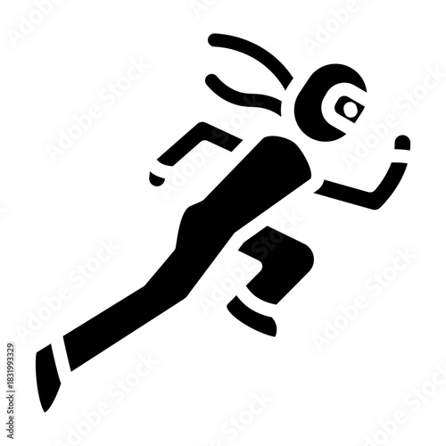 Ninja Running Vector Glyph Icon Design
