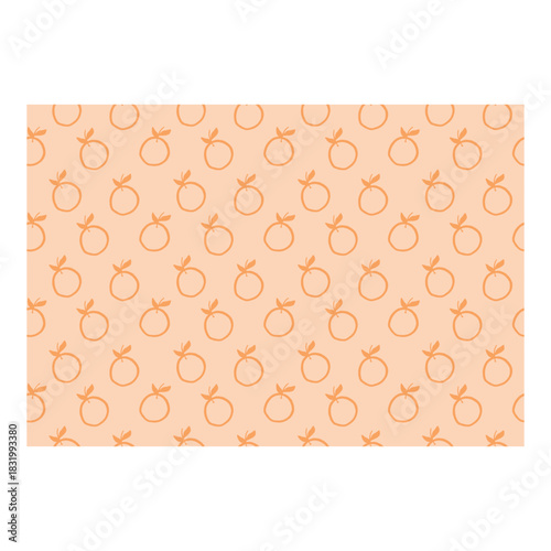 Orange fruit seamless pattern on peach background