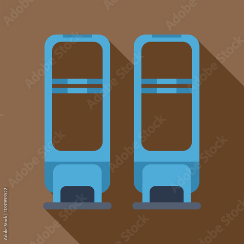 Security gates preventing shoplifting at a store entrance, ensuring retail loss prevention