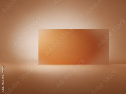Abstract distant landscape with muted orange hues and geometric elements