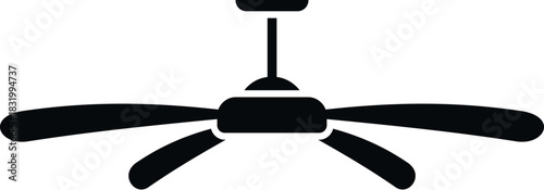 Ceiling fan silhouette symbolizing ventilation, comfort, and cooling in a home or office