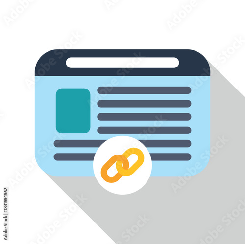 Web page displaying a hyperlink chain, representing backlink and interconnected websites