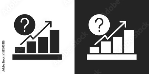 Forecasting Icon In Black And White Glyph Style