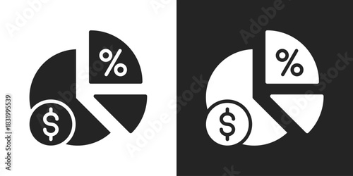 Budget Icon In Black And White Glyph Style