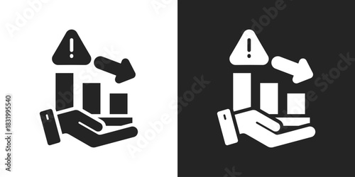 Inflation Icon In Black And White Glyph Style