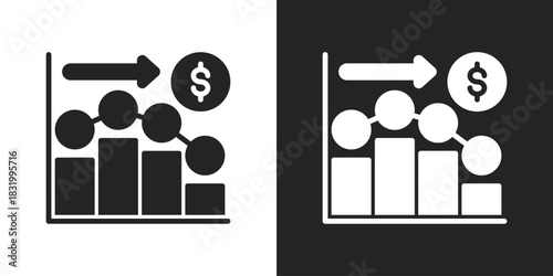 Average Icon In Black And White Glyph Style