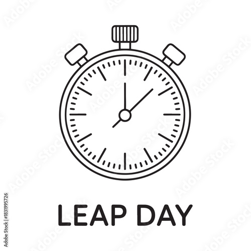 Leap day stopwatch illustration with text