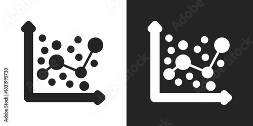 Regression Icon In Black And White Glyph Style