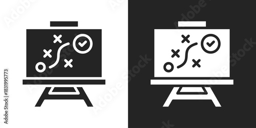 Strategy Icon In Black And White Glyph Style