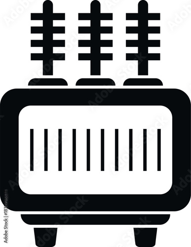 Electrical transformer icon representing energy distribution and generating