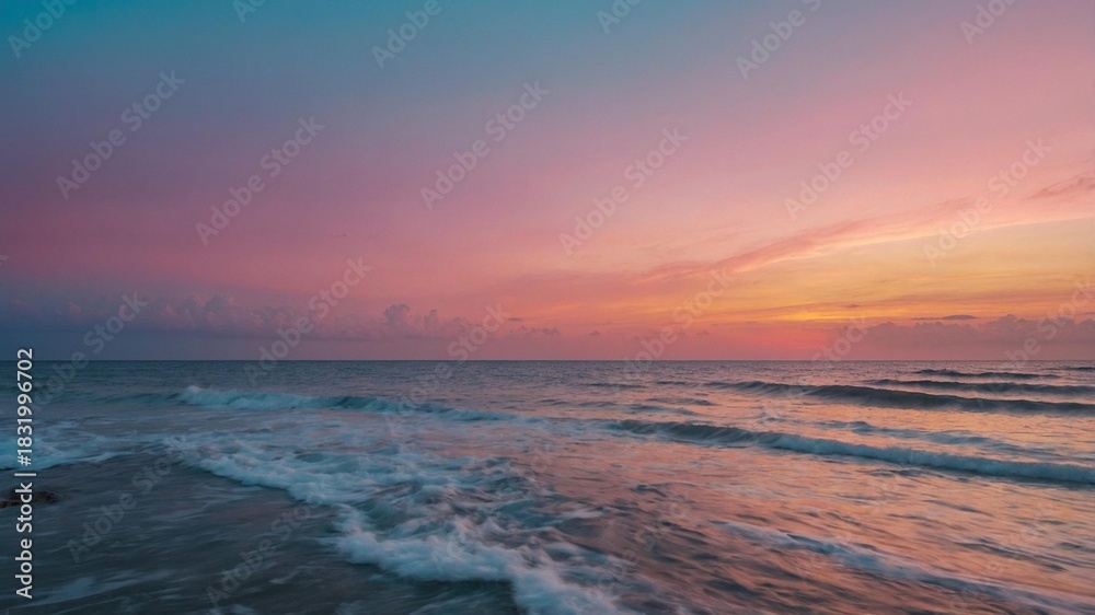 Obraz premium Balanced layout concept, pastel sunset gradient, neutral background theme