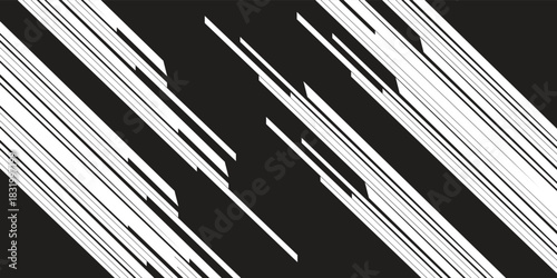 Abstract Diagonal White Stripes On Black Background For Modern Graphic Design And Art Projects