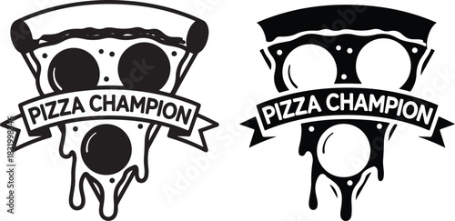 Pizza Champion Graphic Design Vector Illustration Delicious Food Italian Meal