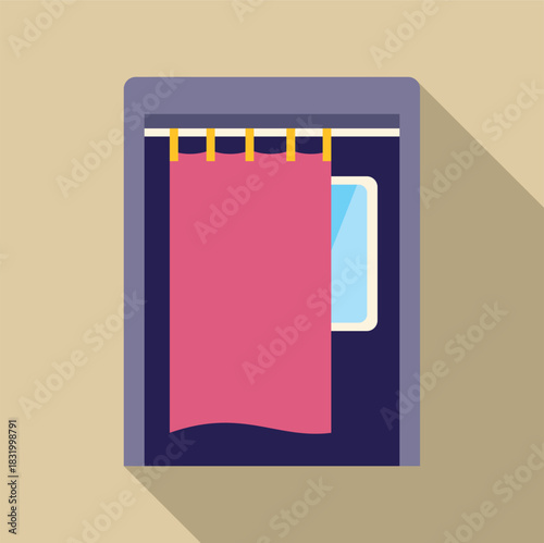 Dressing room cubicle for trying on clothes in a clothing store