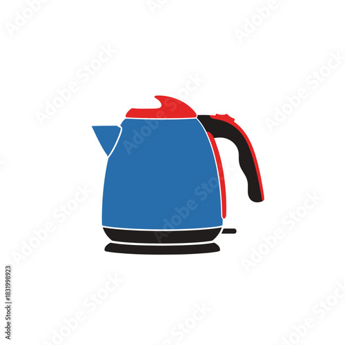 Modern electric kettle illustration in vibrant colors, perfect for kitchen related themes
