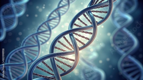 Detailed DNA Sequence Animation with Biotech Elements and Effects