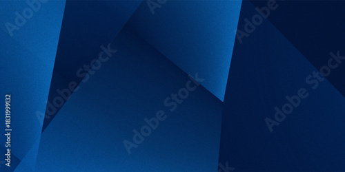 Black dark navy blue silver abstract pattern background. Geometric shape. Line triangle angle fold polygon diamond 3D. Color gradient ombre. Rough grain noise. Light shadow. Matte shimmer. Minimum.