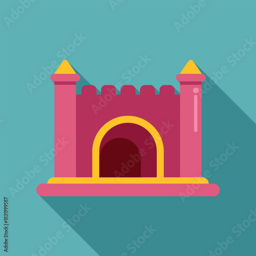 Inflatable bouncy castle representing children's fun and active play